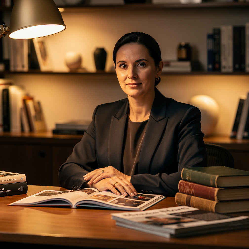 Portrait of the editor-in-chief of an Argentine culture magazine in her office