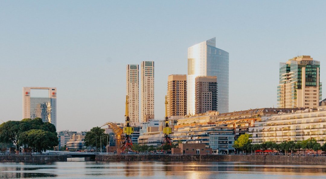 Buenos Aires city skyline at golden hour with historic architecture